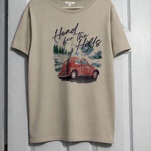Maurices Neutral Beige Crewneck Tee with Subtle Texture